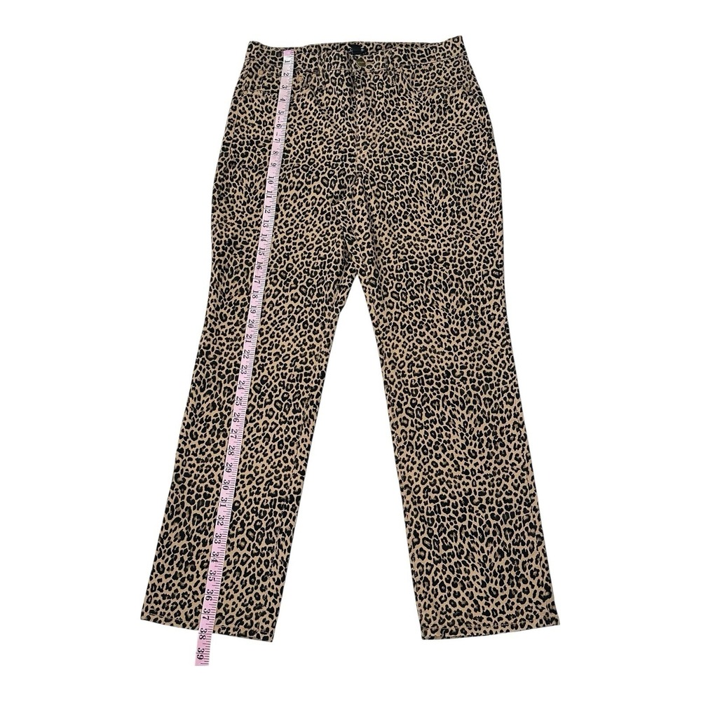 J Crew Pant Size 28 LEOPARD PRINT Zip Button Cropped‎ Stretch Skinny Leg - Picture 7 of 16
